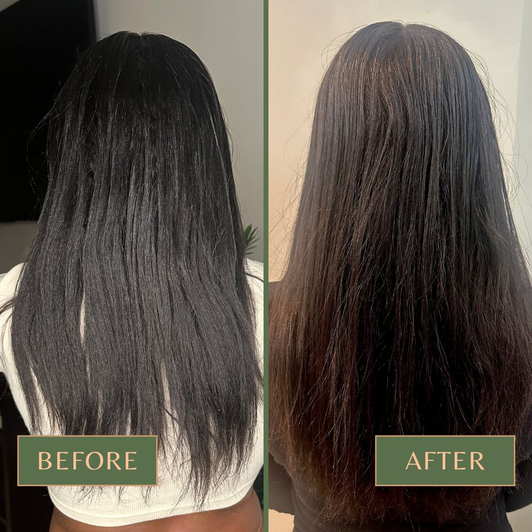 Before and after hair growth results